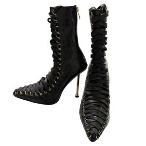 knee length dresses for ladies AZALEA WANG CHEVELLE MESH EMBELLISHED BOOT IN MULTI – AKIRA main image 1